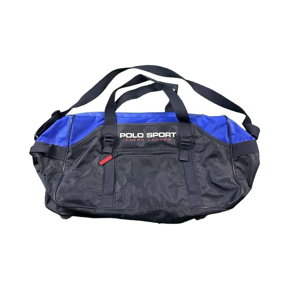 Polo Sport Ralph Lauren Vintage Duffle Bag Blue Nylon Travel Gym Bag 25x12